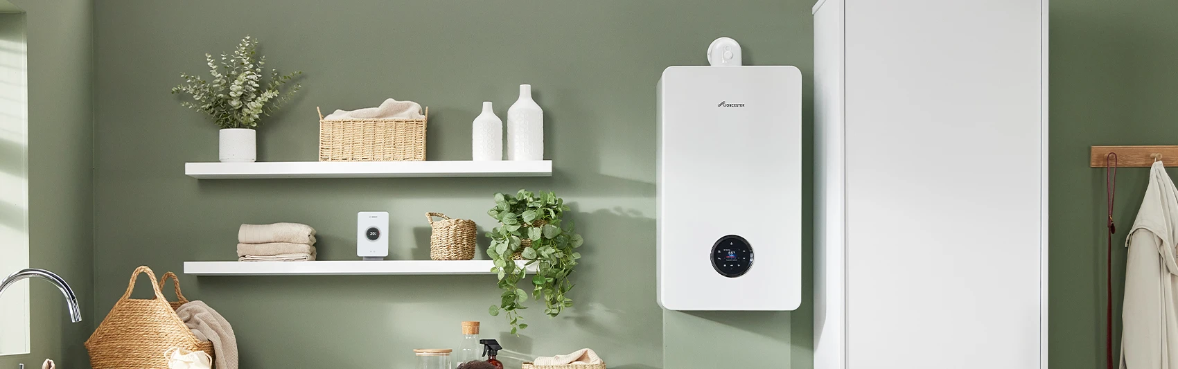 Installer showing guarantee to customer